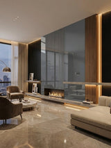 Gray Mirror Wood Veneer Panel – 9x4 ft,  Fireproof, Waterproof & Scratch-Resistant