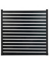 Black aluminum semi privacy fence 6x6 ft modern outdoor metal fencing panel