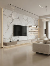 Luxury Calacatta white marble PVC wall panels for interior walls