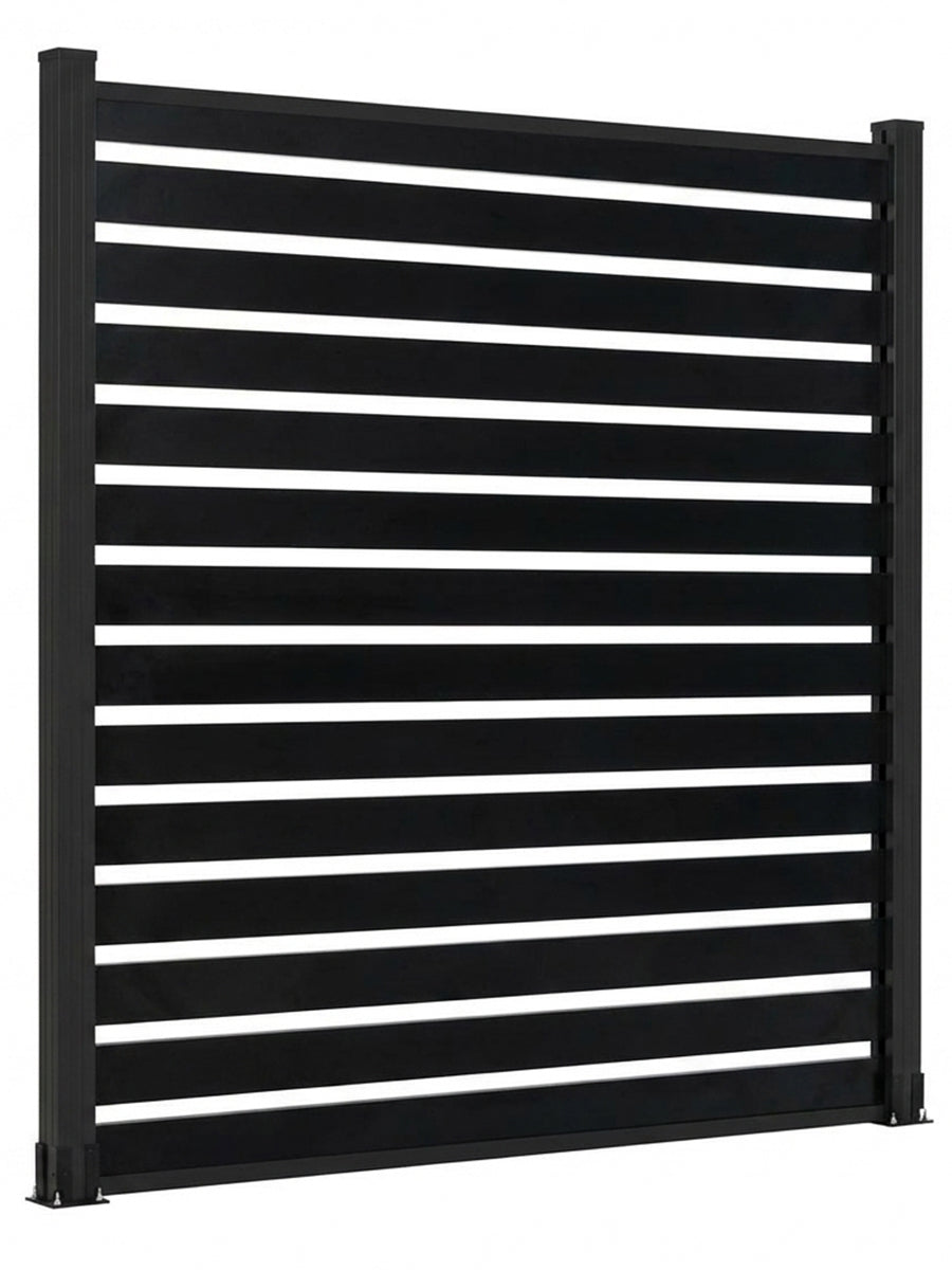 6x6 black aluminum fence semi privacy design durable backyard and garden fence