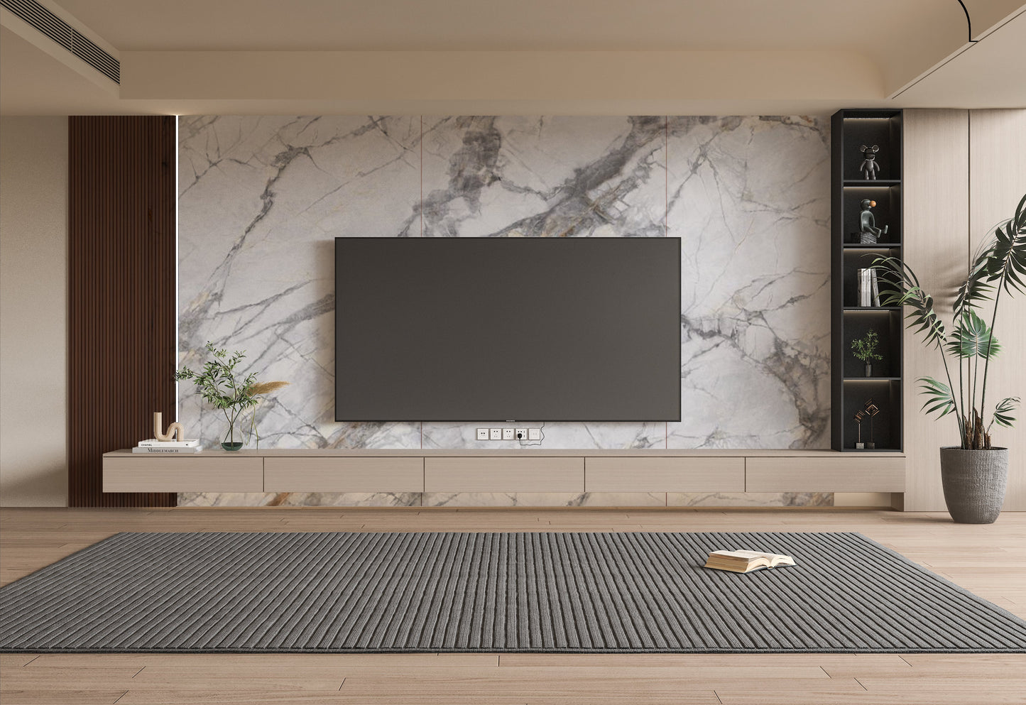 PVC 3D Marble Sheet Deep Veins. NewGen Depot. Tv Wall Design