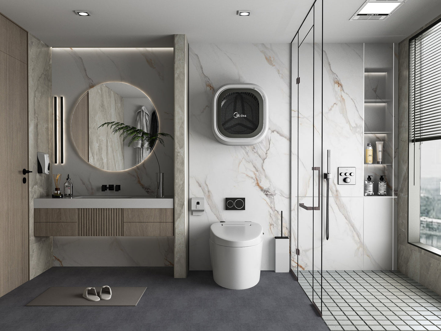 PVC 3D Marble Sheet Whitewave Azure. NewGen Depot. Bathroom Design From PVC Marble Sheets