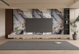 PVC 3D Marble Sheet Blue Mist. NewGen Depot. Living Room  With PVC Marble Sheets Design