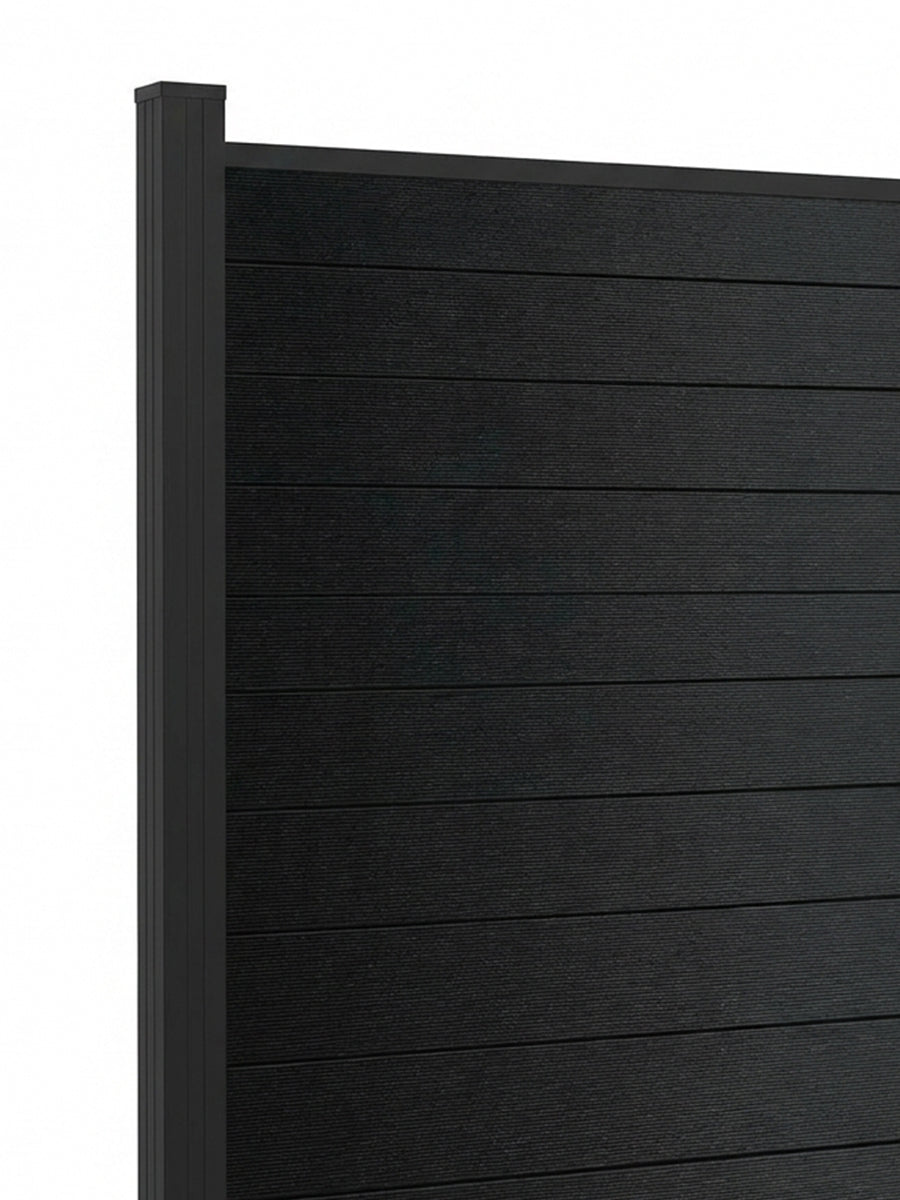 Premium black aluminum privacy fence panels full coverage modern residential fence