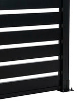 Black aluminum semi privacy fence panel 6x6 ft sleek modern residential fencing