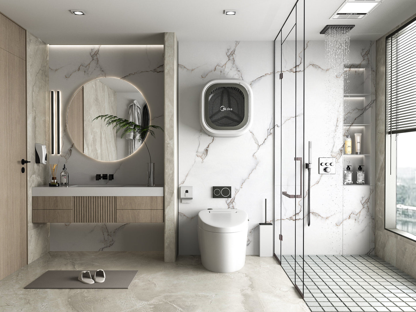 PVC 3D Marble Sheet Calacatta White. NewGen Depot. Bathroom Design From PVC Marble Sheets