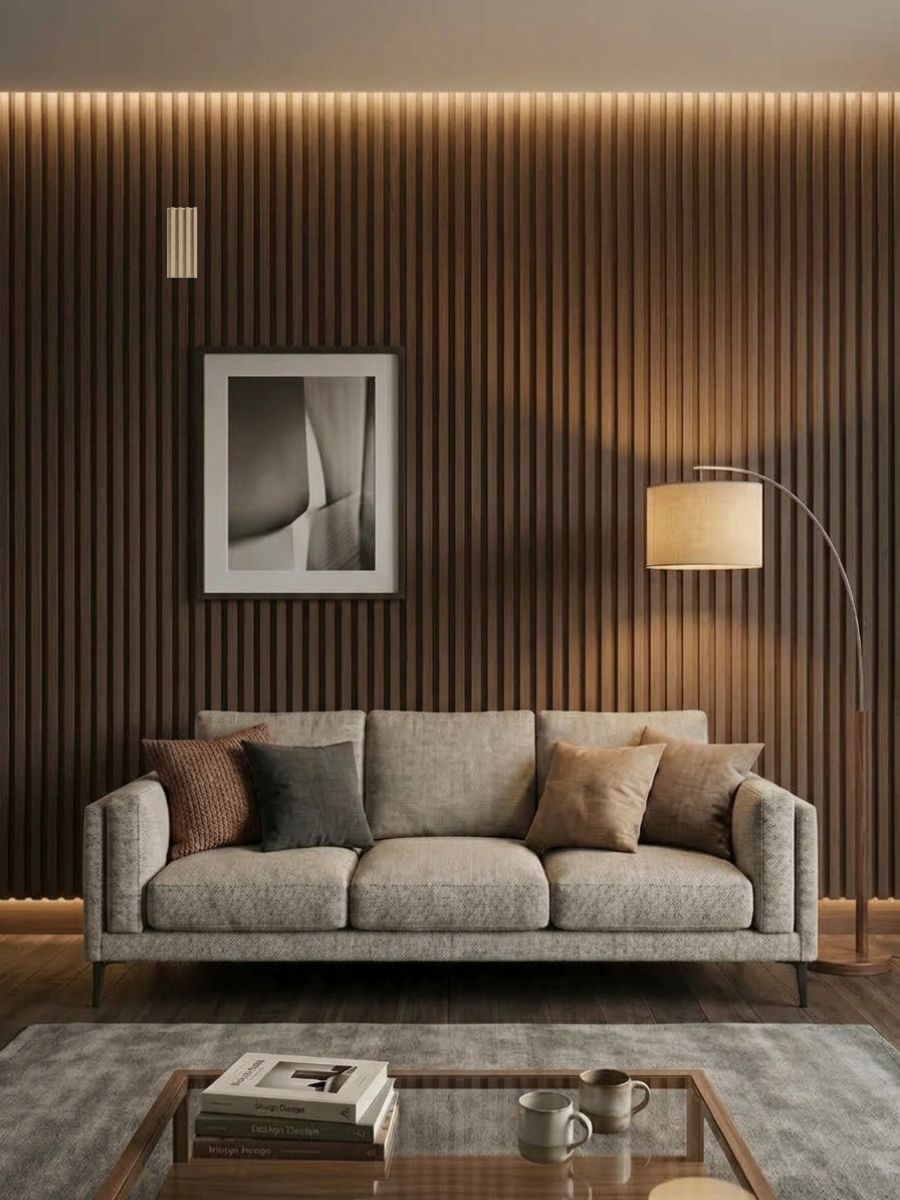 Walnut WPC Fluted 3D Wall Panels |  48 sq. ft./Box