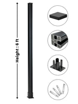 6 ft above ground aluminum fence post for composite fencing system