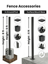 architectural aluminum fence post for luxury outdoor fencing
