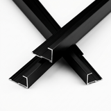 Aluminum end cap trim for wood veneer wall panels clean edge finish