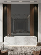 Gray Mirror Wood Veneer Panel – 9x4 ft,  Fireproof, Waterproof & Scratch-Resistant