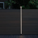 Solar LED strip light installed on composite fence post