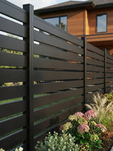 Durable black aluminum fence 6x6 semi privacy design for yard and garden