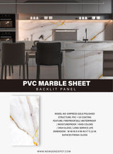 Empress Gold Polished PVC Marble Sheets
UV Protected Marble Wall Panels
Waterproof PVC Marble Sheets
Fire-Resistant Polished Marble Panels
4x8 ft PVC Marble Wall Covering