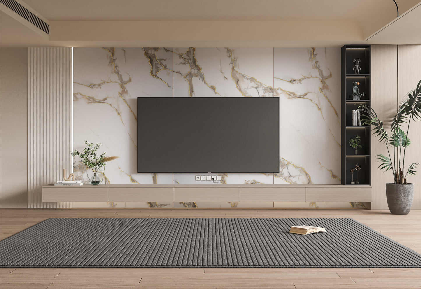 Calacatta Oro Gold Marble UV Protected PVC Wall Panel - TV Lunch