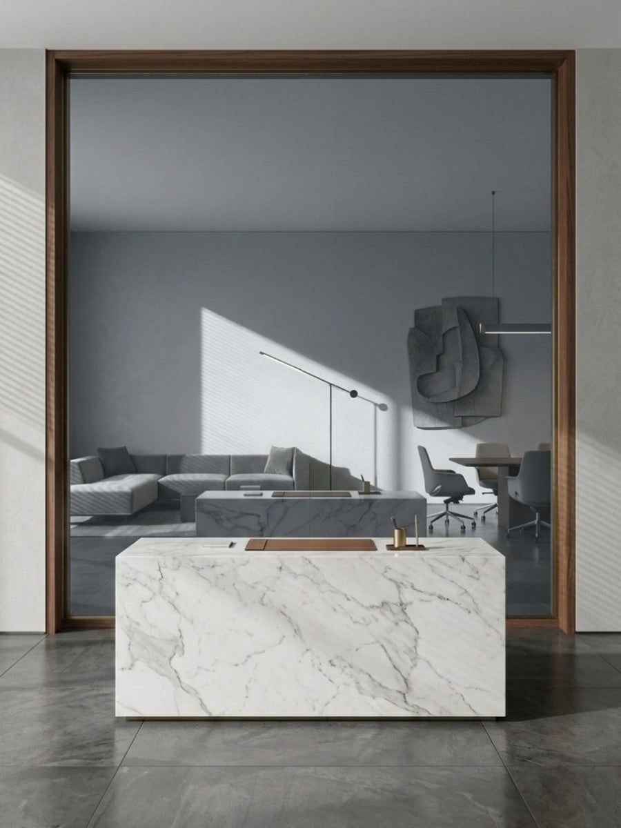 Gray Mirror Wood Veneer Panel – 9x4 ft,  Fireproof, Waterproof & Scratch-Resistant
