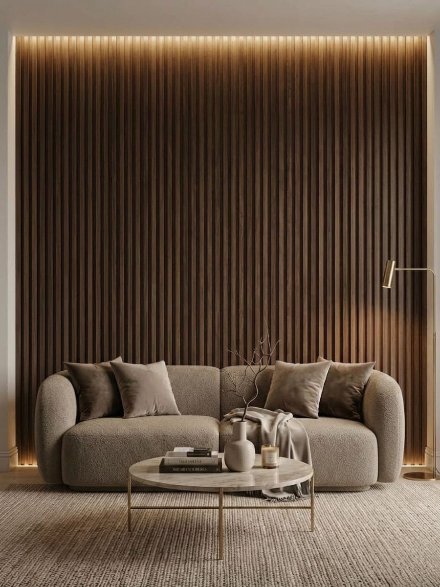 Walnut WPC Fluted 3D Wall Panels |  48 sq. ft./Box