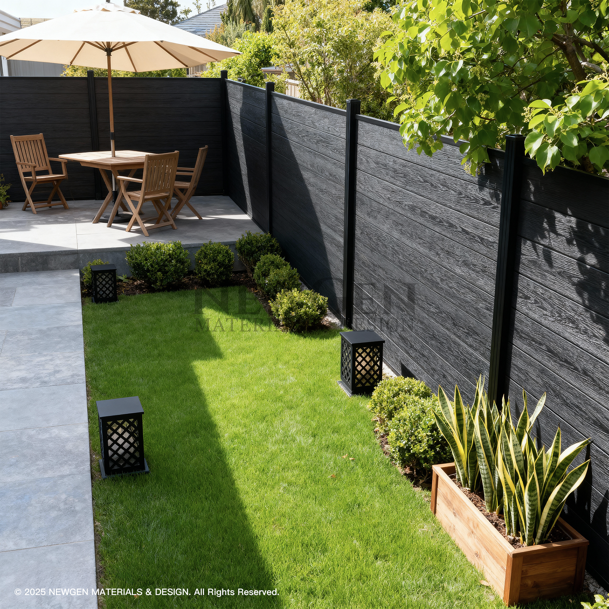 Durable black composite privacy fence co-extrusion wholesale