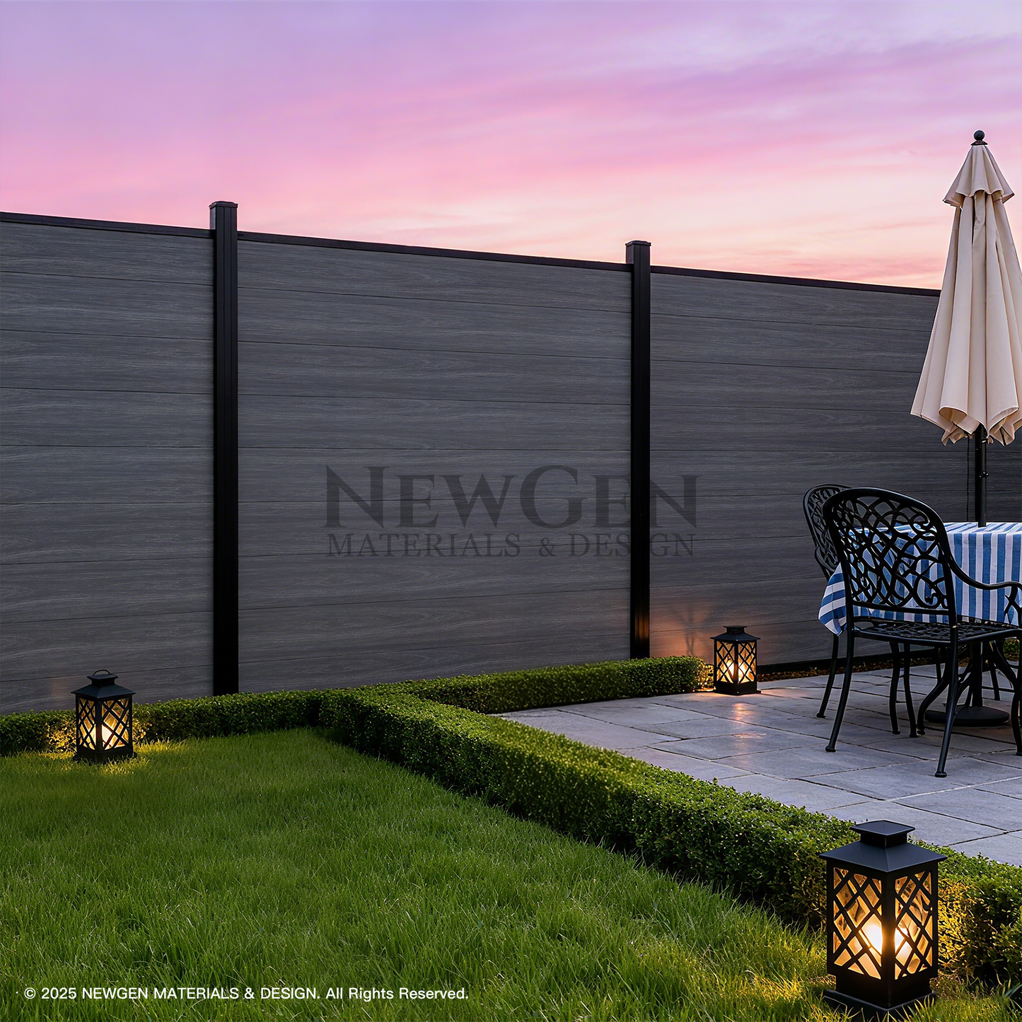 Light gray composite fence co-extrusion panels discounted price