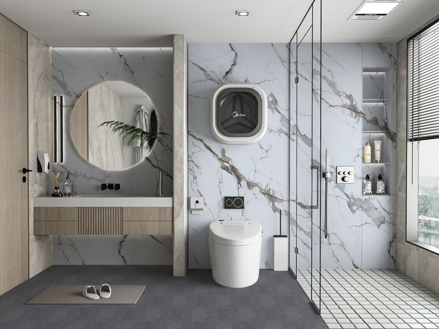 Moonlit Vein Marble UV Protected PVC Wall Panel - 4x8 ft, Fireproof & Waterproof, (32 sq. ft)