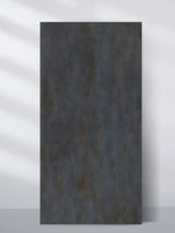 Single dark charcoal PVC stone panel with rough blue-gray and rust-mottled texture
