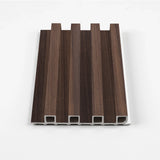 Dark Walnut Oak Architectural WPC fluted panel sample with clean lines