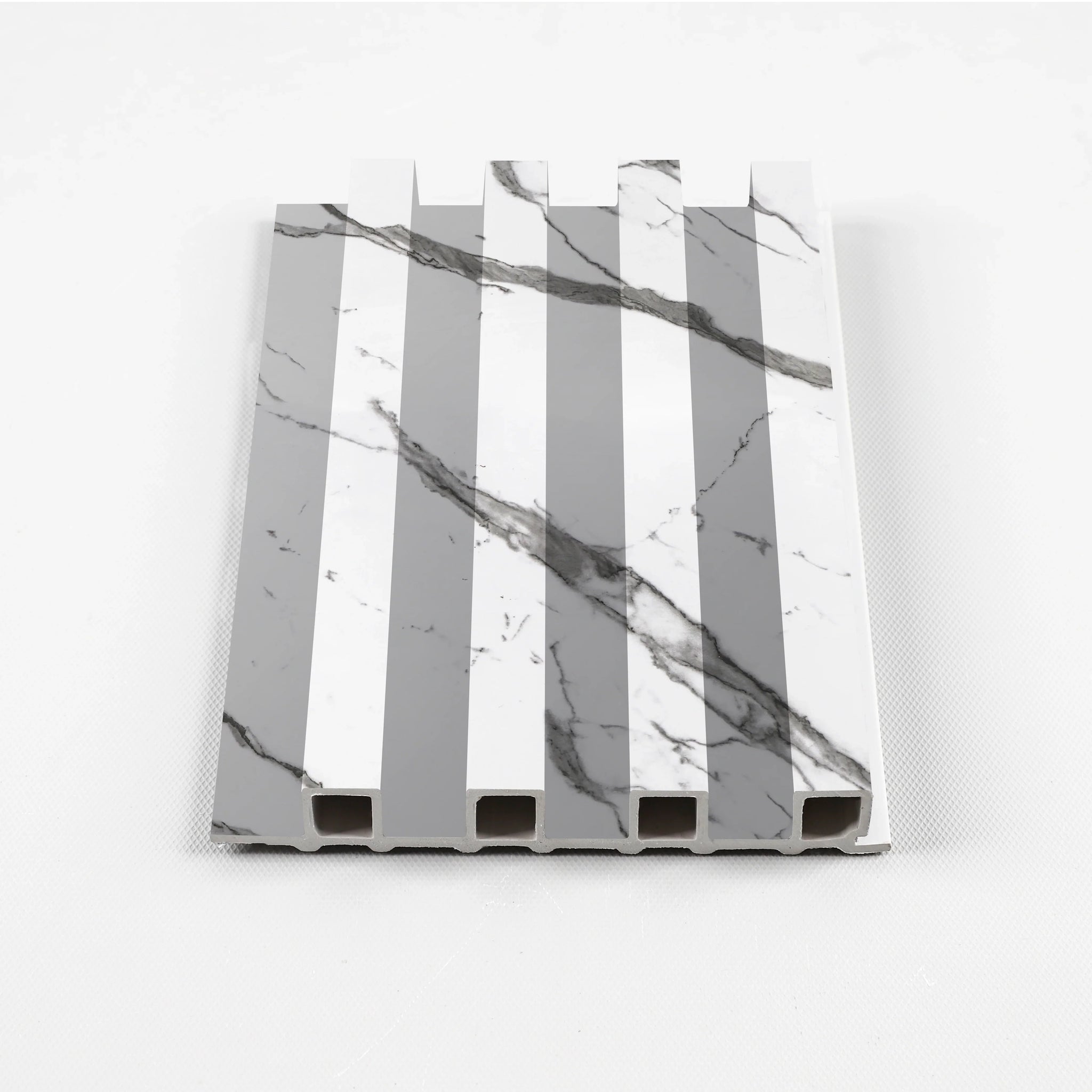 Gray Vain Architectural WPC fluted panel sample with clean lines