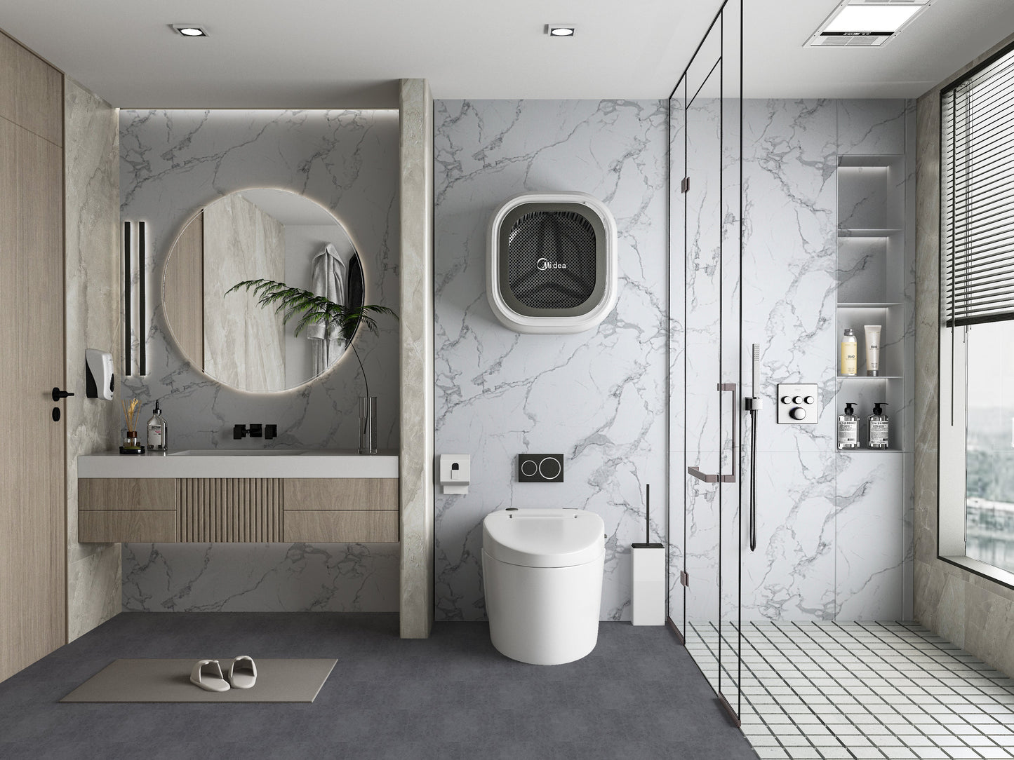 White Gray Pearl Marble UV Protected PVC Wall Panel - 4x8 ft, Fireproof & Waterproof, (32 sq. ft)