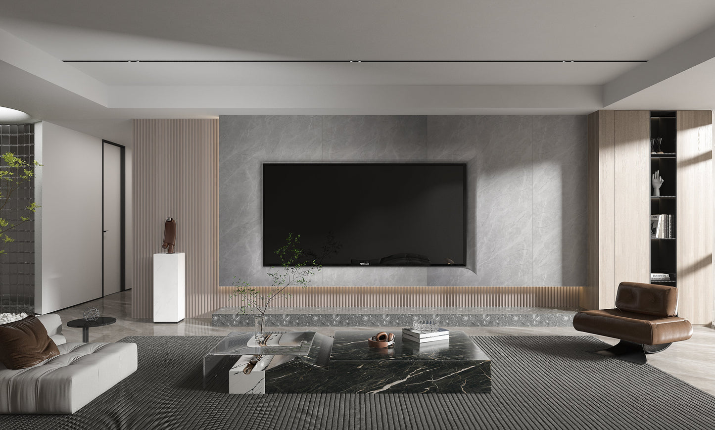 Serene Stone Marble UV Protected PVC Wall Panel - 4x8 ft, Fireproof & Waterproof, (32 sq. ft)