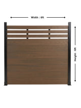 walnut 6x6 ft composite fence with lattice top for outdoor privacy and airflow