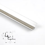 Silver aluminum inside corner trim for 3mm PVC wall panels with cross-section diagram