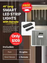 6-Pack 40" Smart LED Strips for WPC Wall Panels | Free Shipping