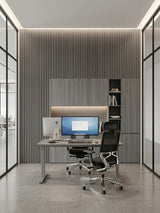 Oak Gray WPC Fluted Wall Panels for Modern Office Room Design