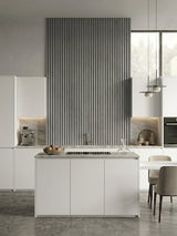Waterproof Oak Gray Wall Panels for Contemporary Kitchen Wall Design