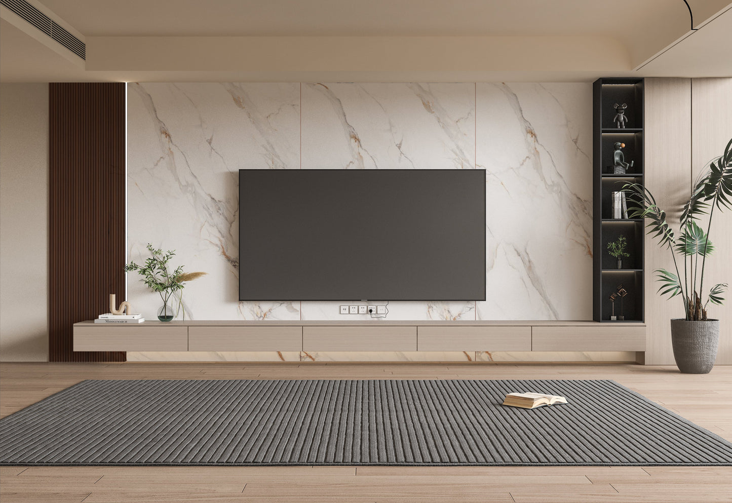 PVC 3D Marble Sheet Whitewave Azure. NewGen Depot. Tv Wall Design