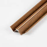Close-up of Royal Oak wood-grain corner trim profiles on a white background