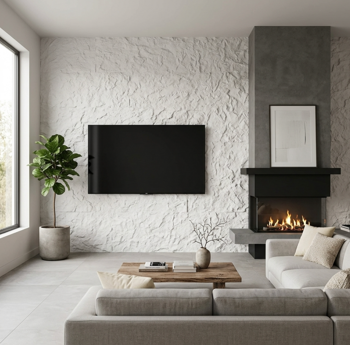 White Flexible Soft Stone Wall Panels – 4 Pack 32 Sq Ft