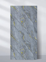 4 x 8 ft Silver Gold Marble PVC wall panel with a textured gray stone pattern and metallic gold veining