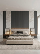 Elegant Silver Gray Metallic Wall Panels for Living Room Interiors