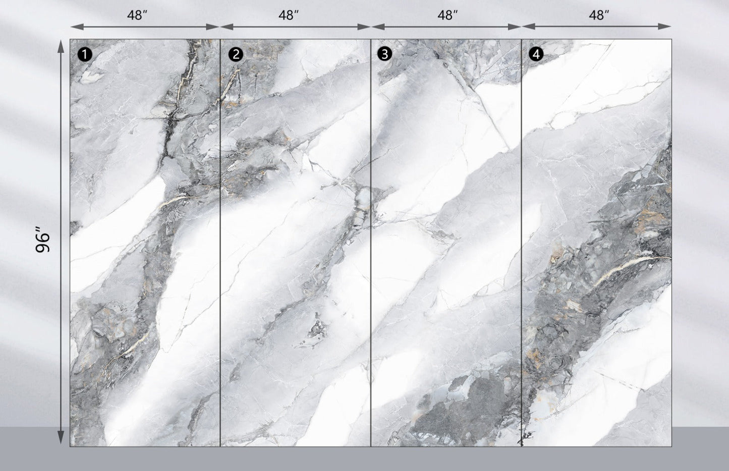 3D Frosted Sky Marble UV Protected PVC Wall Panel - 4x8 ft, Fireproof & Waterproof, (32 sq. ft)