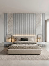 Modern White Fluted Wall Panels for Luxury Living Room Walls