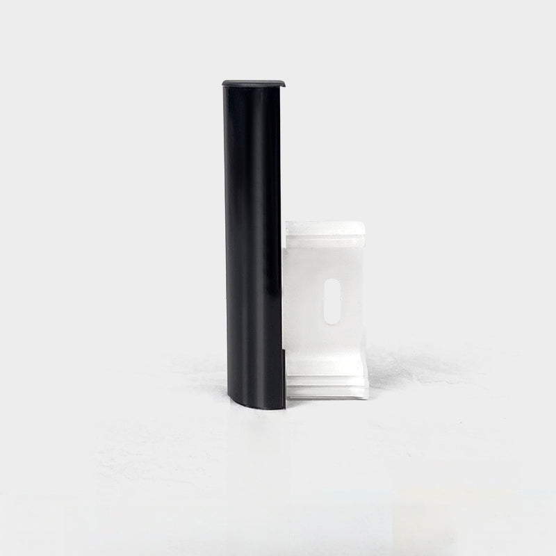 Aluminum LED Skirting Baseboard Channel System, surface-mounted, 3.3ft, 4 in height with black channel and bracket.