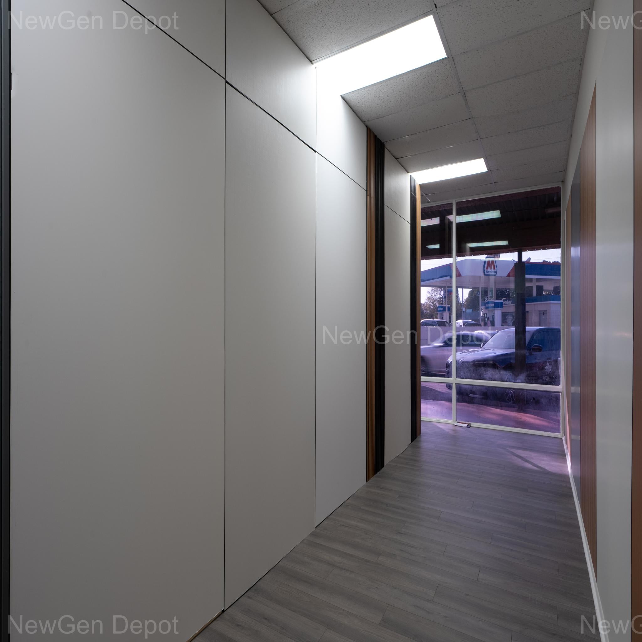 Elmwood Bamboo Charcoal Wood Veneer Panel – 8x4 ft, 8 mm, Fireproof & Waterproof, Ideal for Living Rooms & Offices