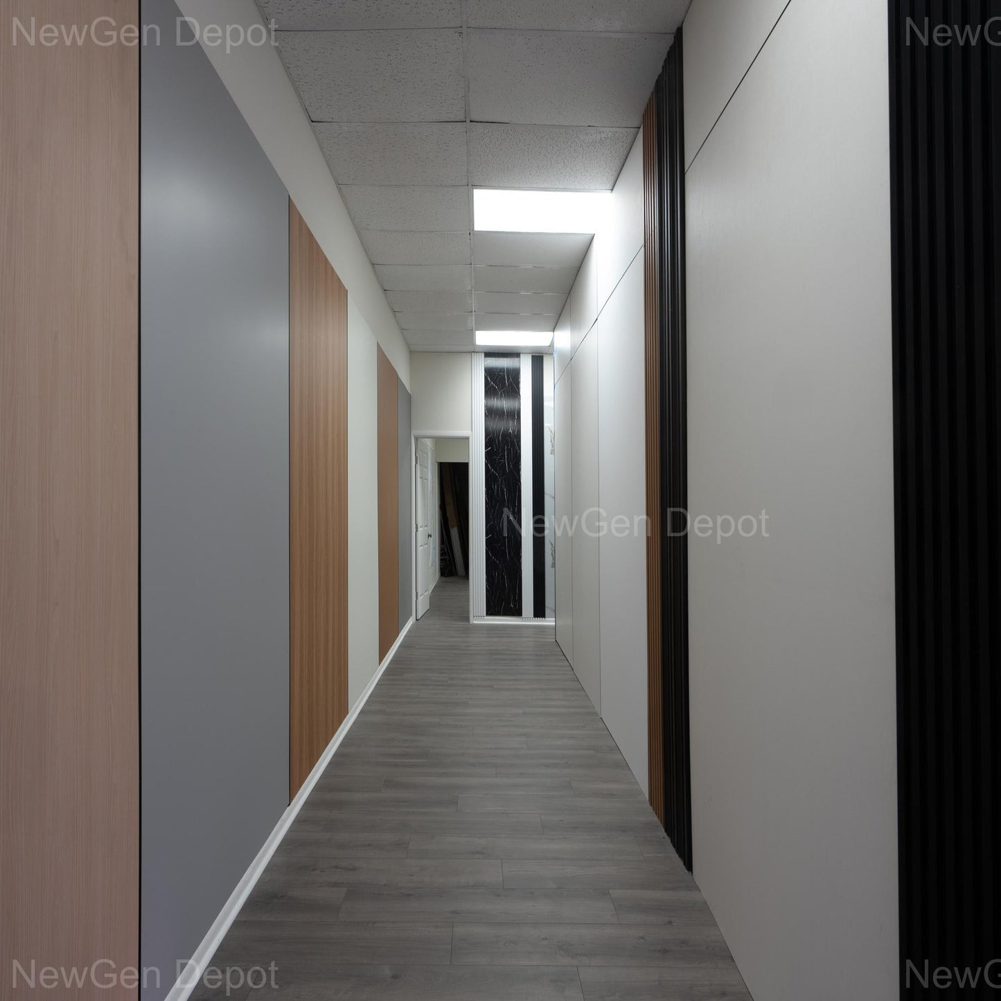 Elmwood Bamboo Charcoal Wood Veneer Panel – 8x4 ft, 8 mm, Fireproof & Waterproof, Ideal for Living Rooms & Offices