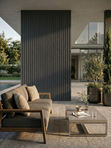 Weather resistant gray exterior composite cladding boards
