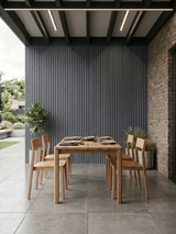 Durable light gray composite cladding panels for house exteriors