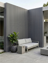 Weather resistant light gray exterior composite siding boards