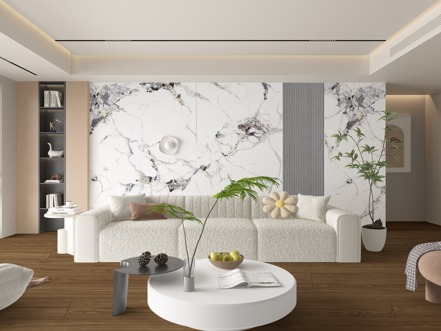 Glacier Vein Luxury Marble Veneer Wall Panels - Seamless Connection