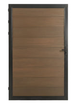WPC fence gate single walnut color 4x6 ft outdoor composite gate modern design