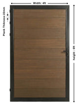 Single WPC fence gate 4x6 feet walnut finish durable outdoor privacy gate
